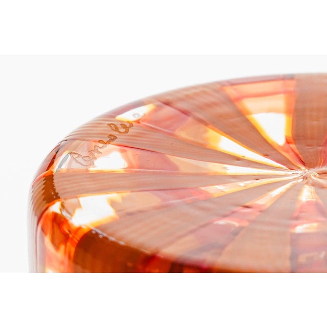 Burnt Orange & White Zanfirico Murano Glasses from Cenedese, Set of 6 For Sale - Image 14 of 18