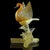 Beautiful and large, vintage Murano hand blown rich orange over white, and gold flecks Italian art glass bird sculpture....