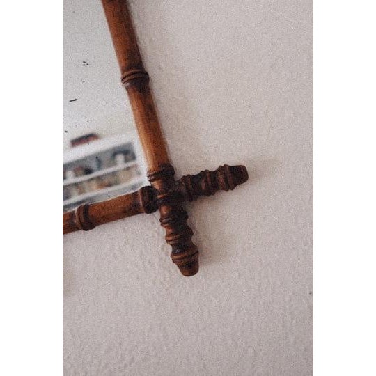French Faux Bamboo Mirror For Sale - Image 4 of 10
