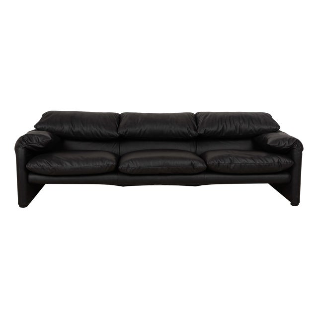 Vegan Leather Three-Seater Sofa from Cassina For Sale