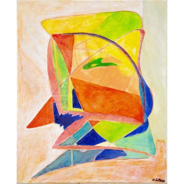 Orange Geometric Shapes - Oil Painting 2020 by Giorgio Lo Fermo 2020 For Sale - Image 8 of 8