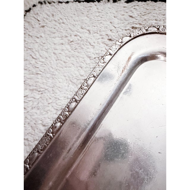 1940s Large 1948 Silver Serving Tray From the Waldorf-Astoria Hotel For Sale - Image 5 of 7