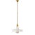 Thomas O'Brien for Visual Comfort Signature Fitz Large Pendant in Hand-Rubbed Antique Brass with White Shade For Sale