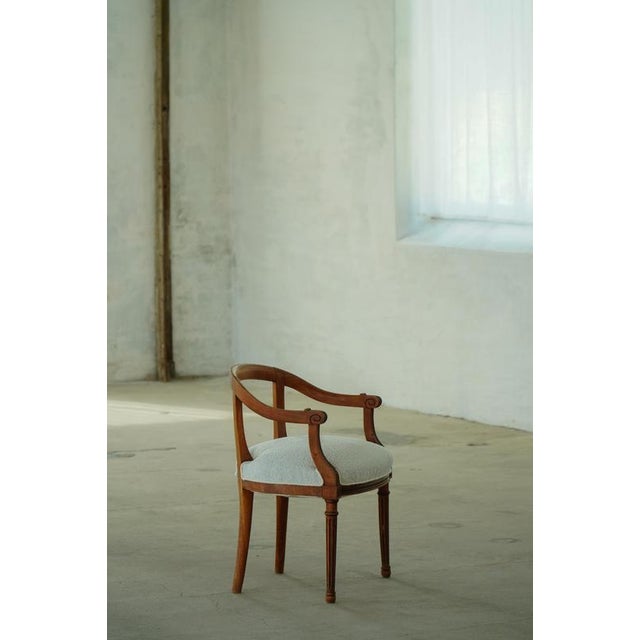 Gold Early 20th Century Danish Art Nouveau Armchairs in Elm & Bouclé, 1920s, Set of 2 For Sale - Image 8 of 18