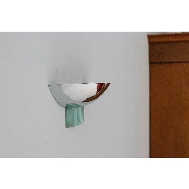 1960s Chrome and Crystal Italian Sconces, 1960, Set of 2 For Sale - Image 5 of 13