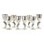 Vintage Set of Eight Silver on Copper Goblets or Stemware With Parrots For Sale