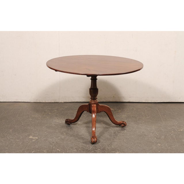 Brown 19th Century English Antique Tilt-Top Pedestal Table For Sale - Image 8 of 10