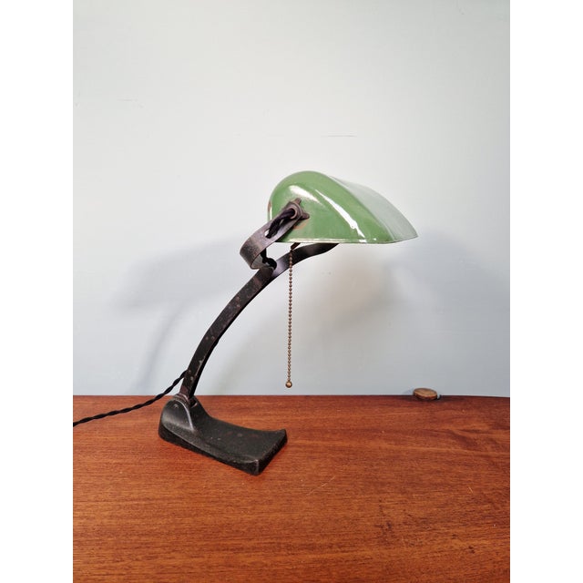 Vintage German Banker's Lamp, 1920s For Sale - Image 12 of 18