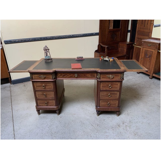 1900 - 1909 Antique Art Nouveau Desk with Bronze Decorations, 1900 For Sale - Image 5 of 13