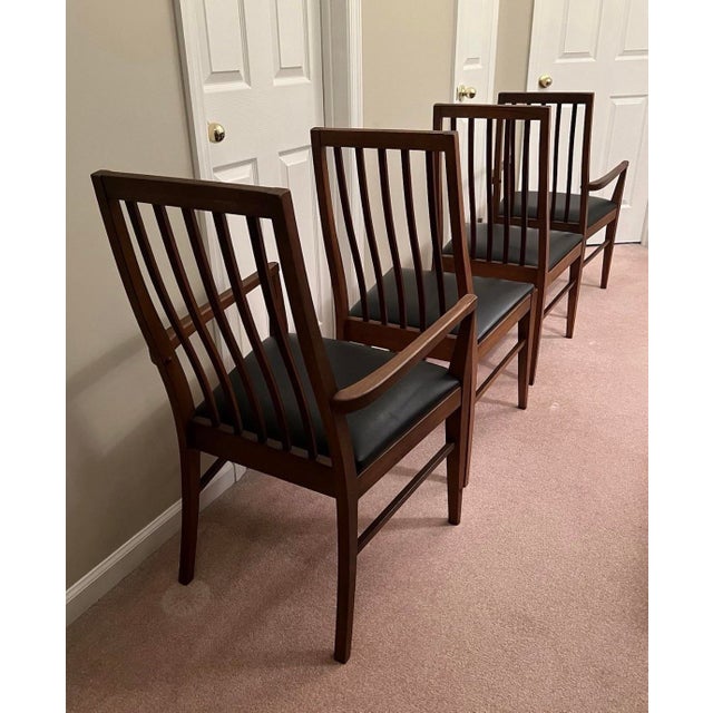 Mid-Century Modern Mid-Century Modern Lane Scandia First Edition Walnut Dining Chairs - Set of 4 For Sale - Image 3 of 10