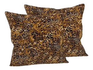 Early 21st Century Leopard Print Velvet Pillows- a Pair