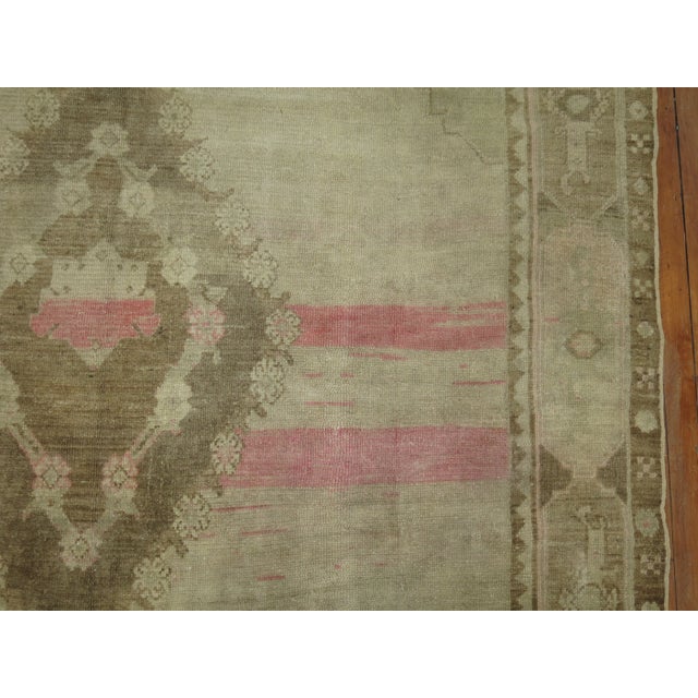 Vintage Neutral Pink Pop Turkish Gallery Rug - 6'4" x 12'1" For Sale - Image 4 of 8