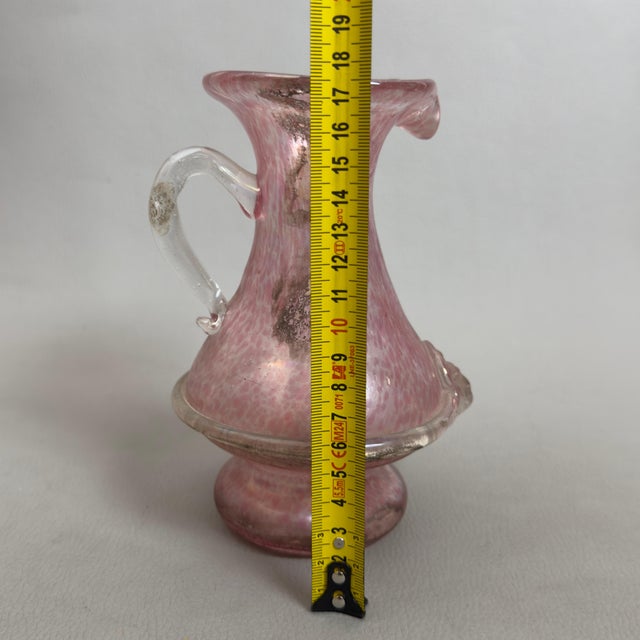 Glass Murano Glass Jug with Pink Hollow Effect and Vintage Lion by V. Nason, 1960s For Sale - Image 7 of 11