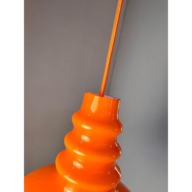 Hanging Lamp in Orange Glass from Peill & Putzler For Sale - Image 10 of 11
