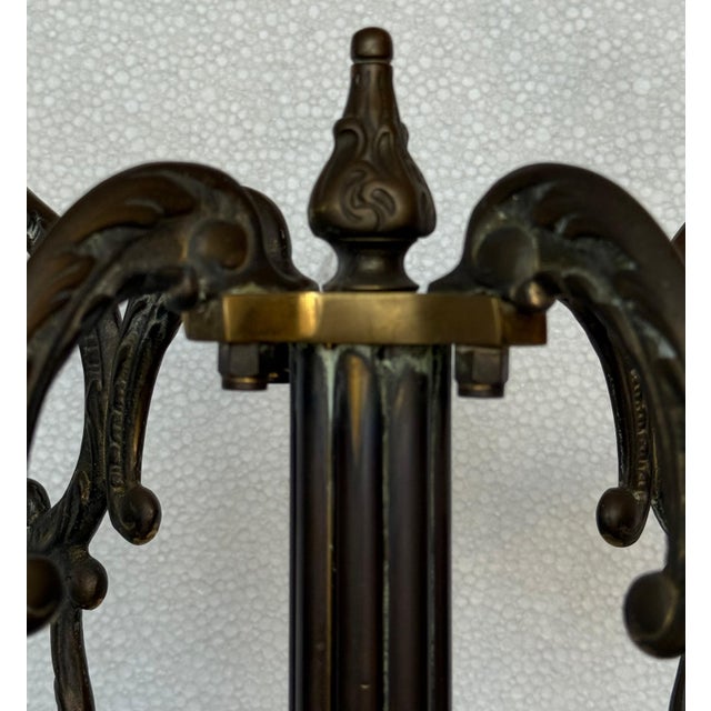 Early 20th Century Bronze and Brass Burnished Art Nouveau Belle Epoque Hanger, Bronze Grifone Feet For Sale - Image 12 of 18