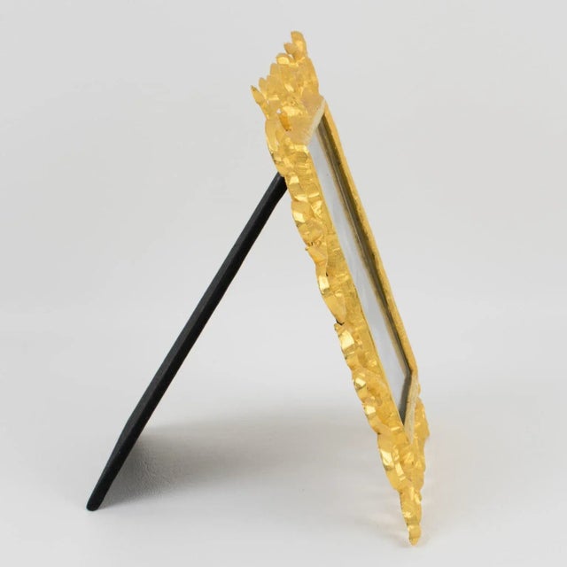 Contemporary Edouard Rambaud Paris Gilt Metal Picture Frame For Sale - Image 3 of 7