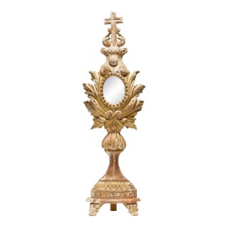 18th Century Carved Giltwood Reliquary Stand For Sale