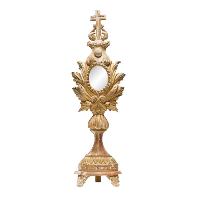 18th Century Carved Giltwood Reliquary Stand For Sale