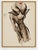 A sculptural brown coat with a dramatic standing collar brings vintage glamour to this French fashion illustration art...