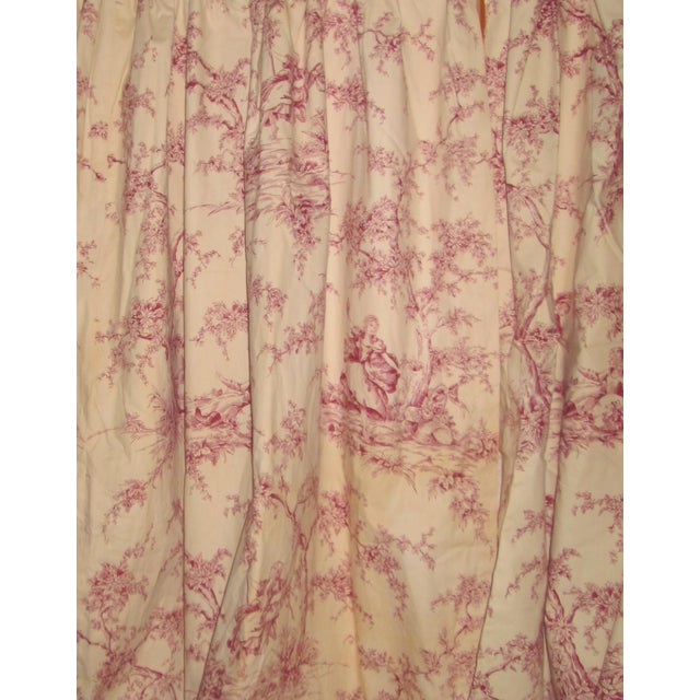 Vintage French Red and White Toile Curtains, Panels and Fabric Chairish