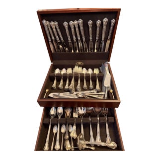 Gorham Sterling Silver Chantilly Flatware Set 103 Pieces With Fitted Chest 1895 For Sale