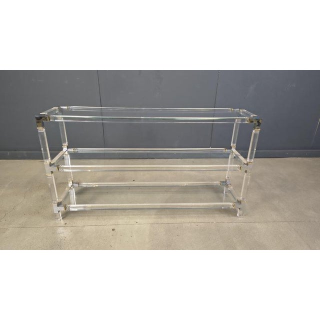 Chrome and Acrylc Glass Console Table, 1970s For Sale - Image 12 of 14