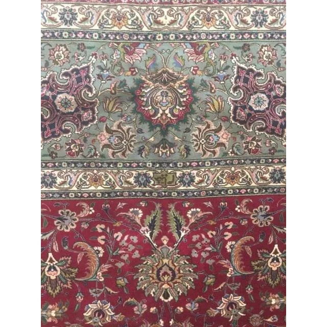 Maroon 1960's Persian Tabriz Palace Rug, 14'3" X 16'10" For Sale - Image 8 of 12