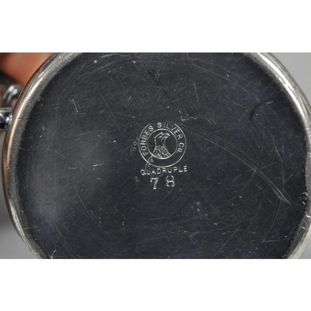 Antique Forbes Silver Co Art Nouveau Floral Monogramed Silver Plated Shaving Mug For Sale - Image 12 of 15