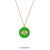Metal Cheerful Neon Green Evil Eye & Diamond Pendant Gold Chain Necklace For Sale - Image 7 of 7