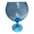 Vintage Blue Glass Footed Vase For Sale