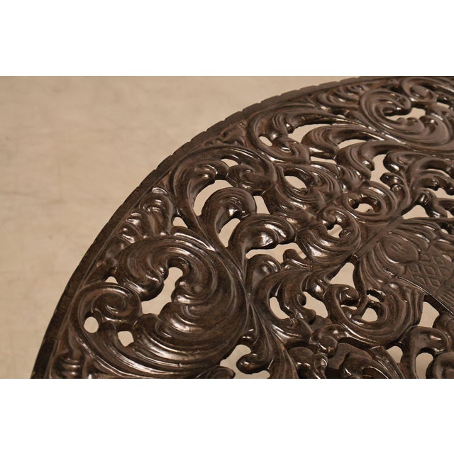 Early 21st Century Castelle Cast Aluminum Outdoor Dining Table With Six Chairs Patio Set For Sale - Image 5 of 18