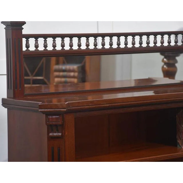 Open Bookcase in Mahogany with Mirror Back For Sale - Image 6 of 14