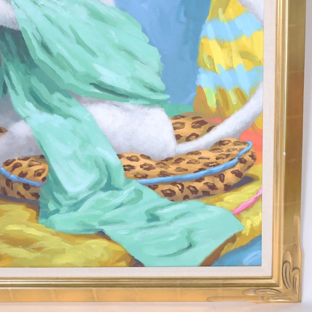 Pair of Fanciful Paintings on Canvas of Monkeys For Sale In West Palm - Image 6 of 13