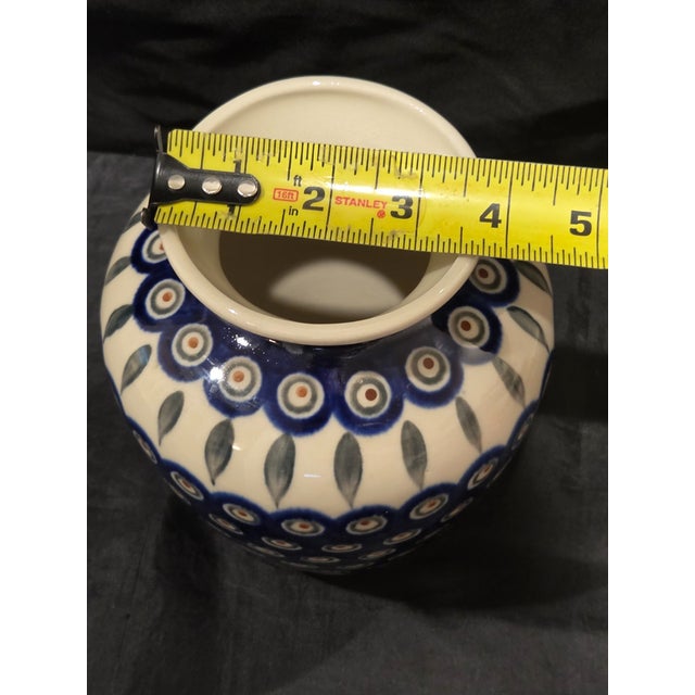 Vintage MCM Boleslawiec Polish Pottery 6" Vase For Sale - Image 4 of 6