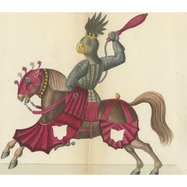 Von Reibisch, Knightly Combat with Heraldic Horses, 1842, Print For Sale - Image 3 of 6