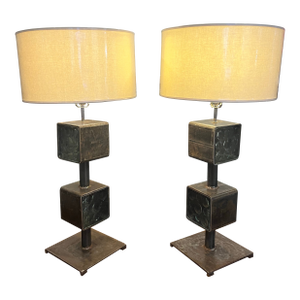 1990s Feliciano Bejar Magiscope Sculptural Table Lamps - a Pair