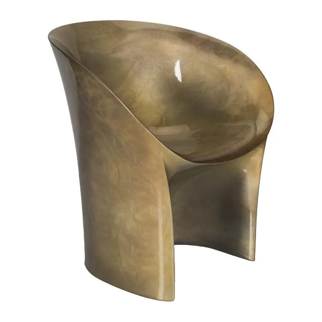Postmodern Gold Metallic Moon Armchair by Tokujin Yoshika for Moroso For Sale - Image 3 of 10