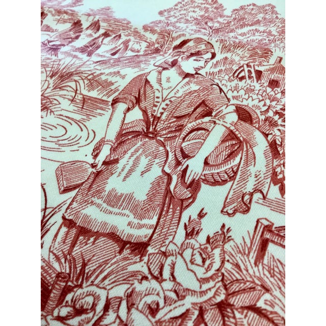 Waverly Cotton Satin Twill Woodland Toile Linen Upholstery Fabric For Sale In Portland, ME - Image 6 of 9