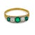 Victorian 1900-1909 Victorian Emerald Diamond 18k Yellow Gold Five Stone Ring, Size 8.5 For Sale - Image 3 of 6