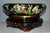 Black Antique Large Cloisonne Bowl W/Carved Wood Base For Sale - Image 8 of 13