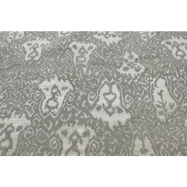 Vintage Gray Indian Ikat Rug - 08'00 X 10'03 For Sale - Image 4 of 4