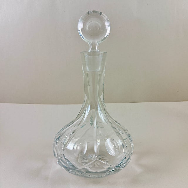 Vintage Cut Crystal Ship Captains Liquor Decanter For Sale - Image 4 of 10