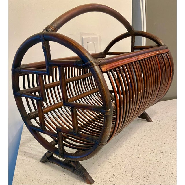 Vintage Bentwood Brighton Pavilion Chinese Chippendale Bamboo Storage Catch-All For Sale In Naples, FL - Image 6 of 9