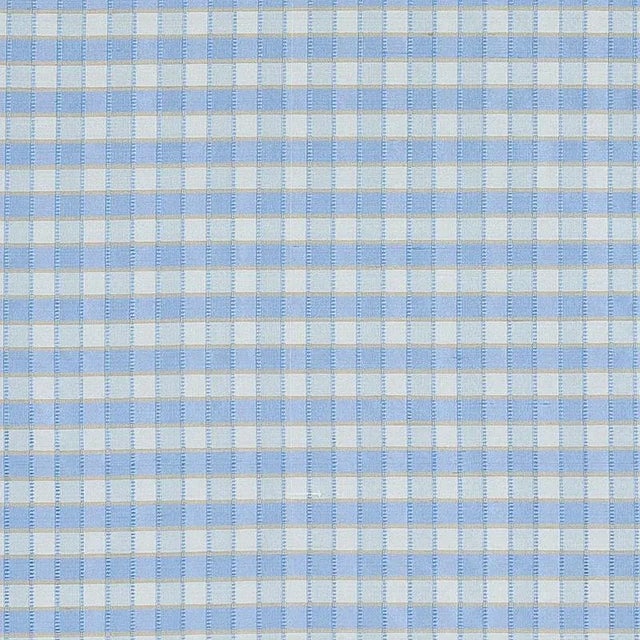 Contemporary Sample - Schumacher Ingrid Silk Check Fabric in Sky For Sale - Image 3 of 3