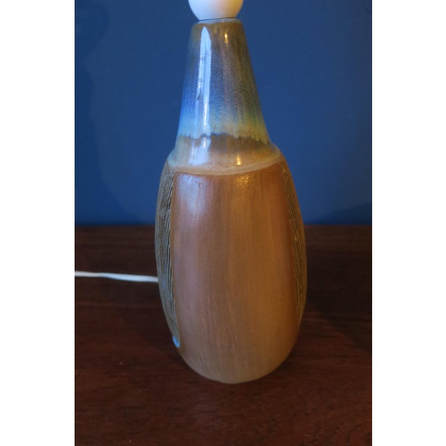 Blue Ceramic Table Lamp by Michael Andersen and Son, 1960s For Sale - Image 8 of 14