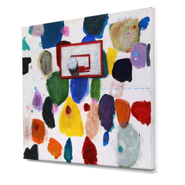 Contemporary Nba 26 - Original Colorful Basketball Pop Art Oil Painting on Canvas For Sale - Image 3 of 9