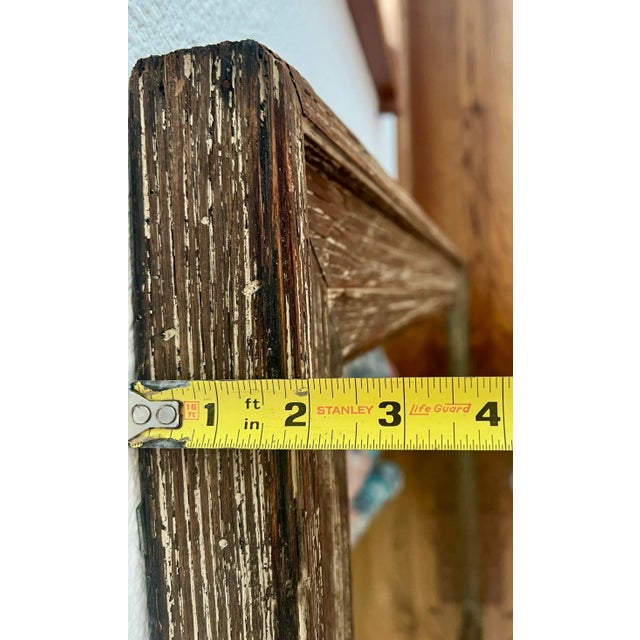 1990s Rustic Wood-Framed Wall Mirror For Sale - Image 9 of 11