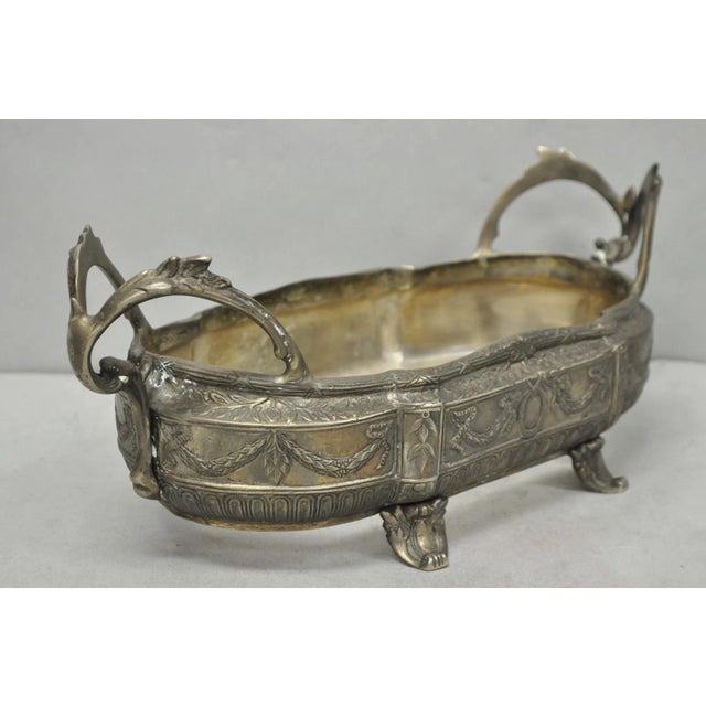 Vintage French Louis XVI Baroque Style Bronze Planter Centerpiece Bowl Dish For Sale - Image 12 of 18