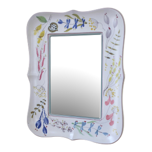 1950s Faience Ceramic Mirror by Stig Lindberg