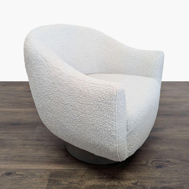 Interlude Home Interlude Home Simone Swivel Chair - Haze Shearling For Sale - Image 4 of 7